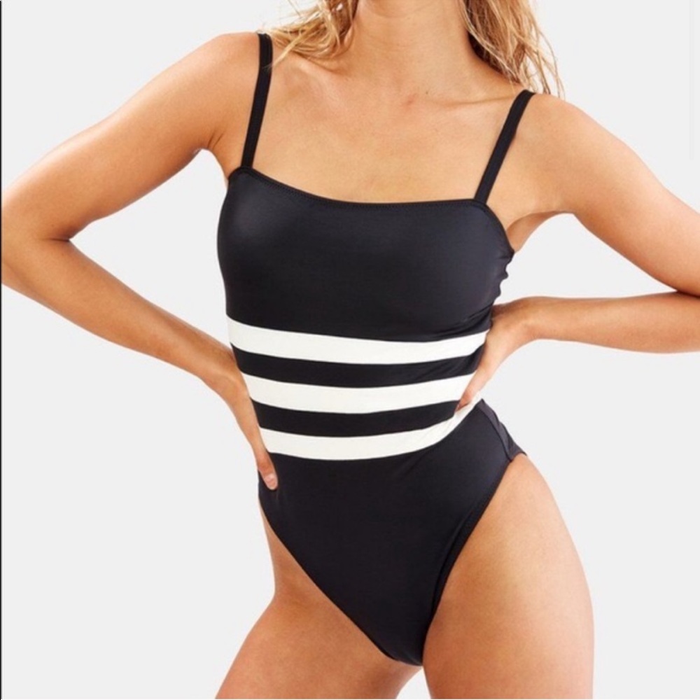 RE/DONE SOLID AND STRIPED SPORTY ONE PIECE